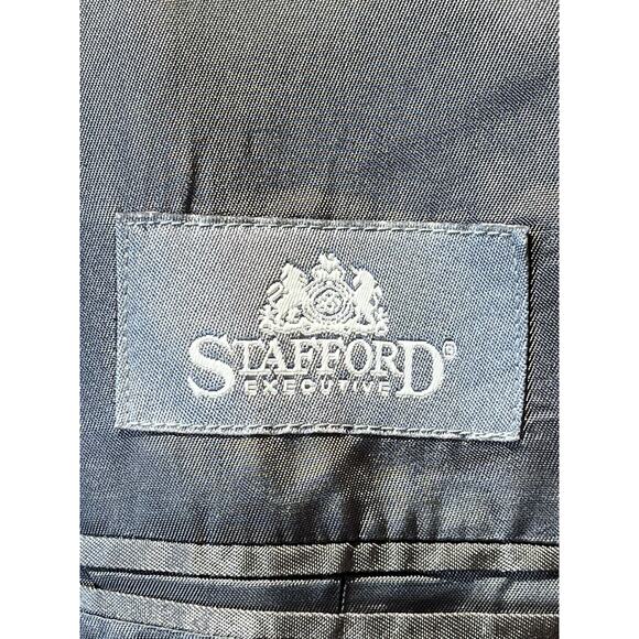 Stafford Signature 48L Silk Wool Houndstooth Soft Blazer Sport Suit Jacket - Picture 14 of 16